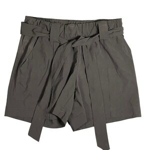 Athleta Women's Black Tie Waist Paperbag Shorts Size 2 Recycled Polyester Active